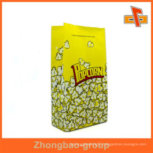 Customized aseptic white kraft paper popcorn bag with colorful printing for packaging